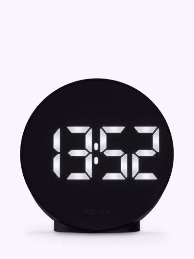 Space Hotel Spherotron LED Digital Alarm Clock, Black