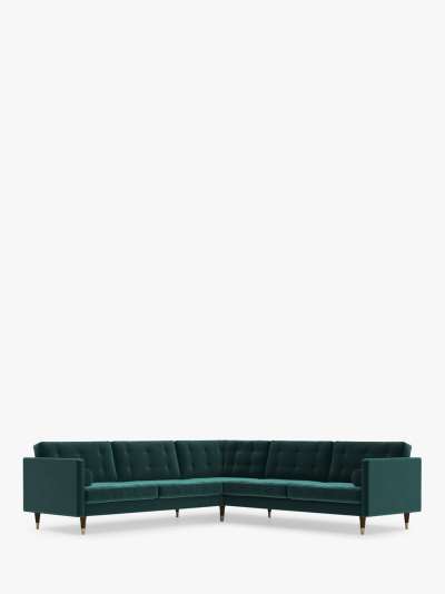 Swoon Porto Grand 5 Seater Corner Sofa, Dark Leg