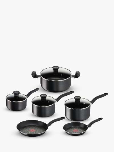 Tefal Prominence Aluminium Non-Stick Frying Pan, Casserole & Saucepan Set, 6 Piece