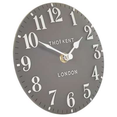 Thomas Kent Arabic Numeral Analogue Mantel Clock, 15cm, Dolphin Grey