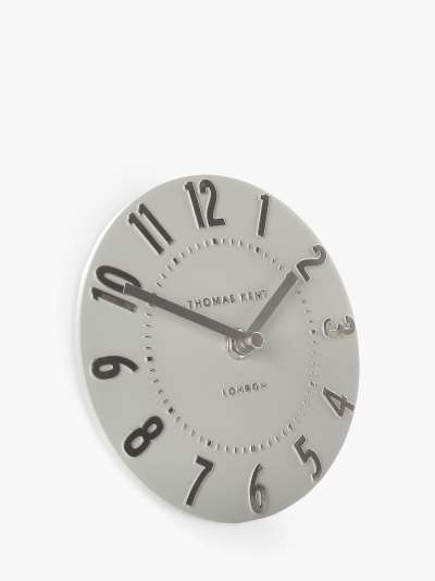 Thomas Kent Mulberry Mantel Clock, 15cm, Silver