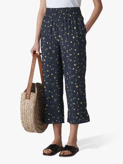 Whistles Daisy Chain Print Culottes, Navy/Multi