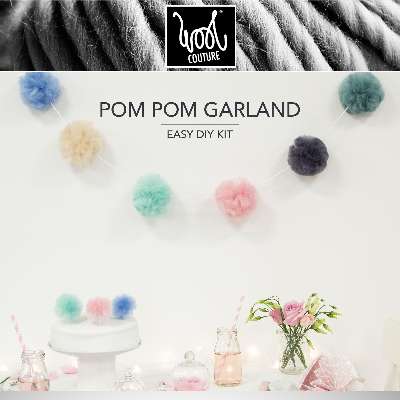 Wool Couture Pastels Pompom Garland Craft Kit