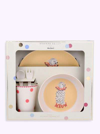 Yvonne Ellen Cheetah Melamine Children's Tableware Gift Set, 5 Piece