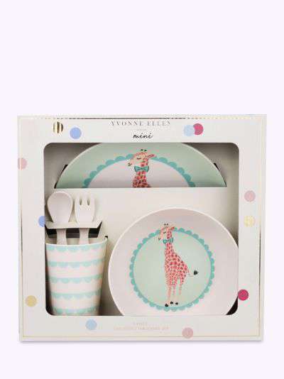 Yvonne Ellen Giraffe Melamine Children's Tableware Gift Set, 5 Piece