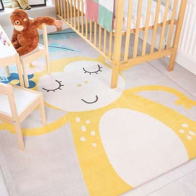 Fun Cute Monkey Soft Kids Bedroom Rugs | Nino