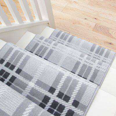 Grey Tartan Print Stair Carpet Runner - Cut to Measure | Scala
