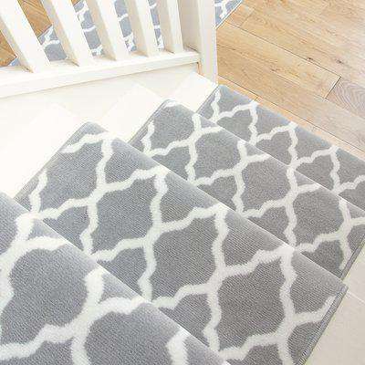 Modern Grey Trellis Stair Carpet Runner - Cut to Measure | Scala