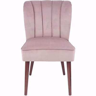 Dove Grey Velvet Dining Chair Walnut Effect Legs