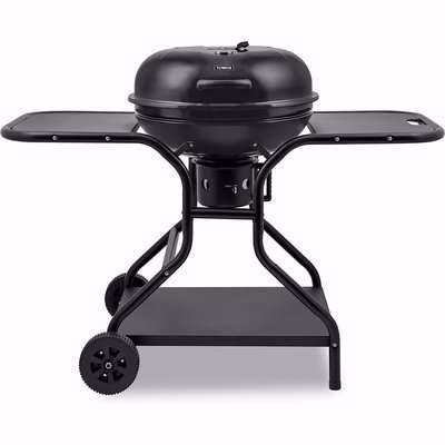 Charcoal BBQ Grill with Tables - Black - T978511