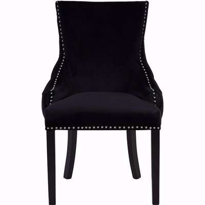 Dining Chair In Velvet with Black Rubberwood Legs