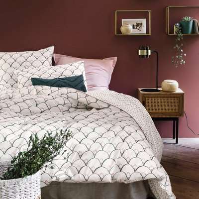 ELKA Patterned Cotton Percale Duvet Cover