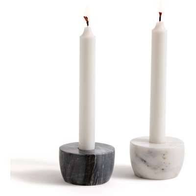 Set of 2 Fitia Marble Candle Holders
