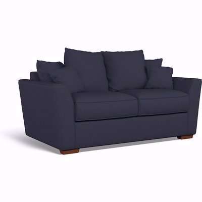 Florence Scatterback Textured Woven 2 Seater Sofa with Dark Brown Wood Legs