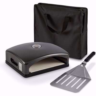 Grill Top Pizza Oven with Paddle & Carry Bag - Black - T978517