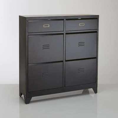Hiba Shoe Cabinet with 4 Compartments & 2 Drawers