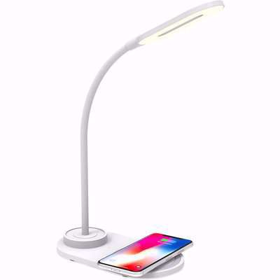 Lamp with Wireless Charger - White
