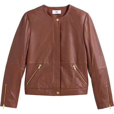 Leather Zip-Up Jacket