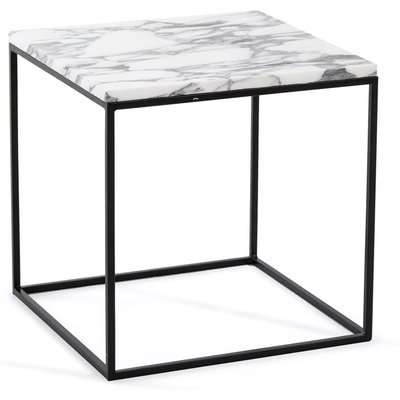 Mahaut Marble & Black Metal Side Table