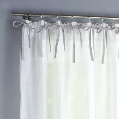 Meriza Linen-Effect Single Voile Panel with Gathered Header