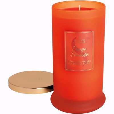 Orange Pomander Pillar Scented Candle Jar