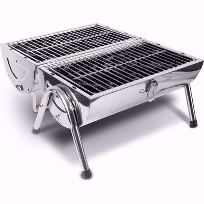 Portable Charcoal BBQ - Silver - T978515