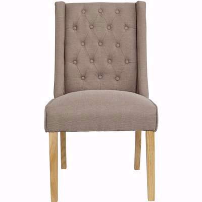 Set of 2 Linen look Upholstered Chairs