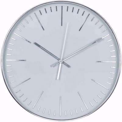 40cm Silver and Grey Metal Wall Clock
