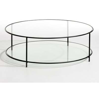 Sybil Two-Tier Round Coffee Table in Tempered Glass