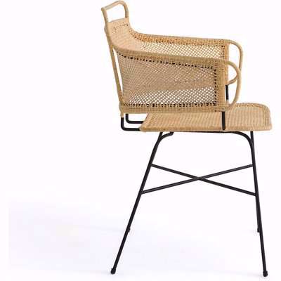Théophane Metal & Rattan Dining Armchair, designed by E.Gallina