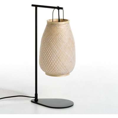 Titouan Bamboo and Metal Table Lamp by E. Gallina