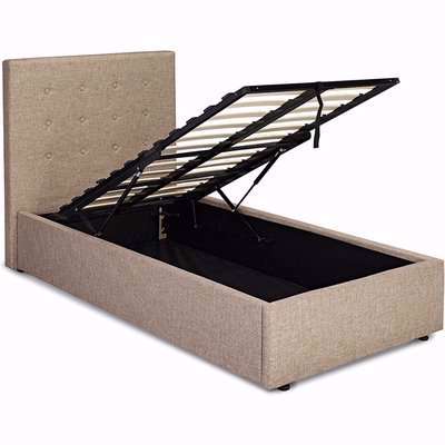 Upholstered Fabric Ottoman Bed