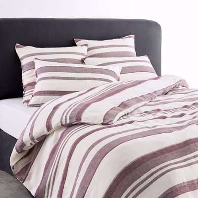 Volutta Striped Duvet Cover in Washed Linen