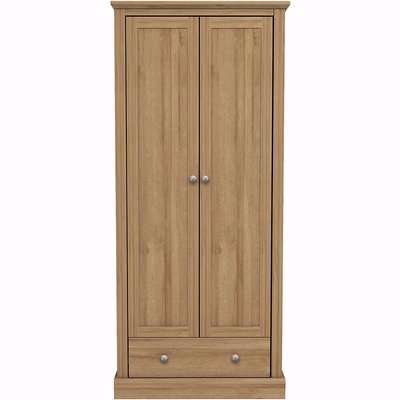 Wooden 2 Door Wardrobe with Single Drawer