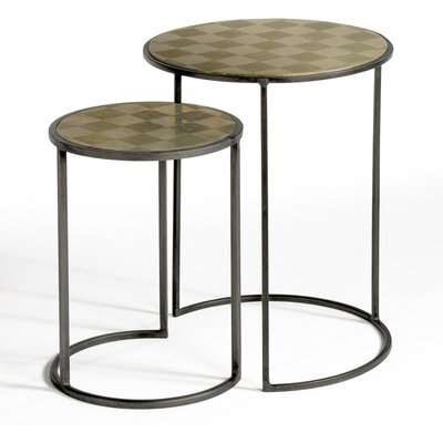 Set of 2 Édric Nesting Side Tables in Aged Brass