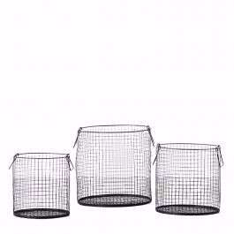 Foster Wire Baskets (Set of 3) Black 370x370x370mm