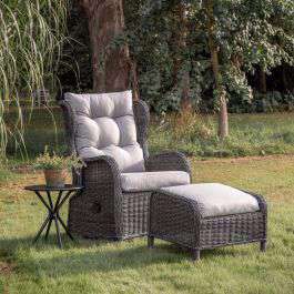 Sonta Reclining Chair and Footstool Set Grey