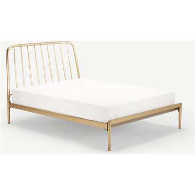 Alana Double Bed, Brushed Brass