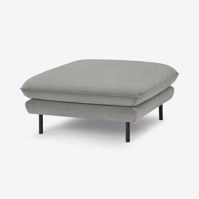 Analia Soft Filled Pillow Top Ottoman, Pale Sage Recycled Velvet