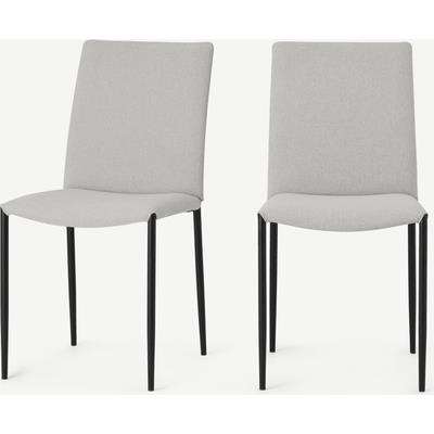 Braga Set of 2 Dining Chairs, Hail Grey