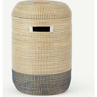 Cam Seagrass Laundry Basket, Pink & Navy Blue
