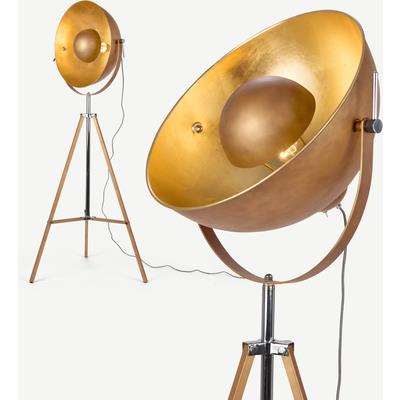 Chicago Tripod Floor Lamp, Antique Copper and Gold