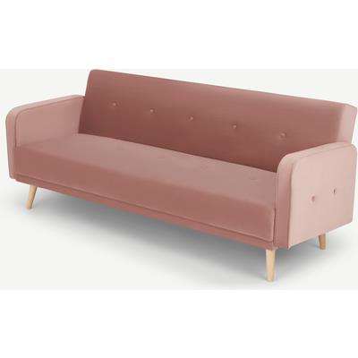 Chou Click Clack Sofa Bed, Vintage Pink Velvet
