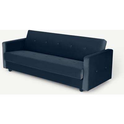 Chou Click Clack Sofa Bed with Storage, Sapphire Blue Velvet