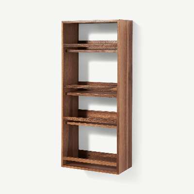 Clover 4-Tier Wall-Mounted Spice Rack, Natural Acacia Wood 