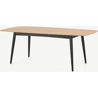 Deauville 6-8 Seat Extending Dining Table, Oak & Charcoal Black