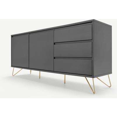 Elona Sideboard, Charcoal and Brass