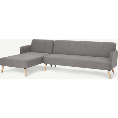 Elvi Left Hand Facing Chaise End Click Clack Sofa Bed, Marshmallow Grey Fabric