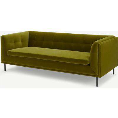 Farley Large 2 Seater Sofa, Olive Cotton Velvet