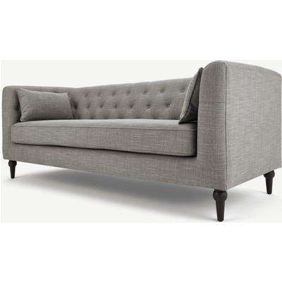 Flynn 3 Seater Sofa, Grey Linen Mix